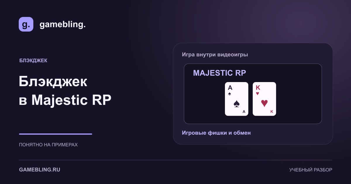 Условный экран карточного стола с подписью Majestic RP; не скриншот игры.