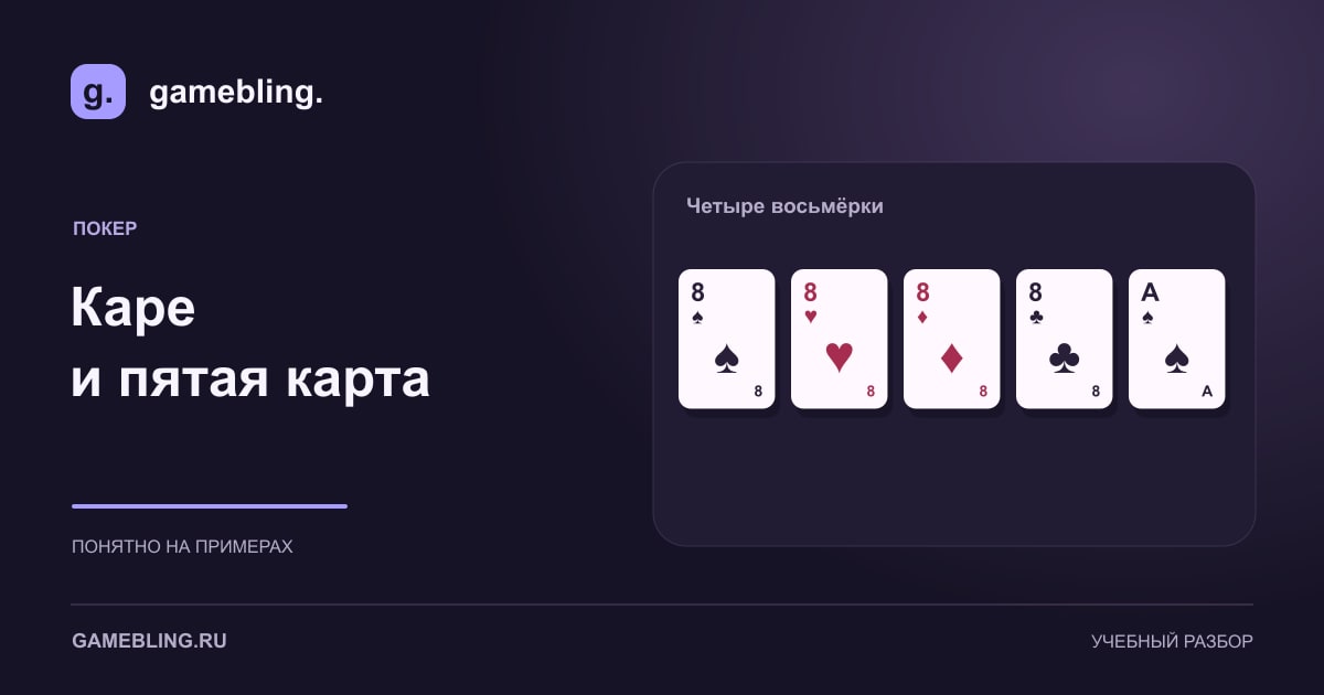 Каре восьмёрок с тузом.